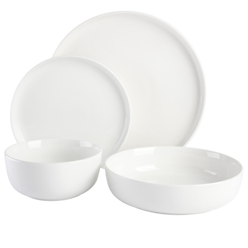 Gibson Home Oslo Porcelain China Dinnerware Set Service for 4